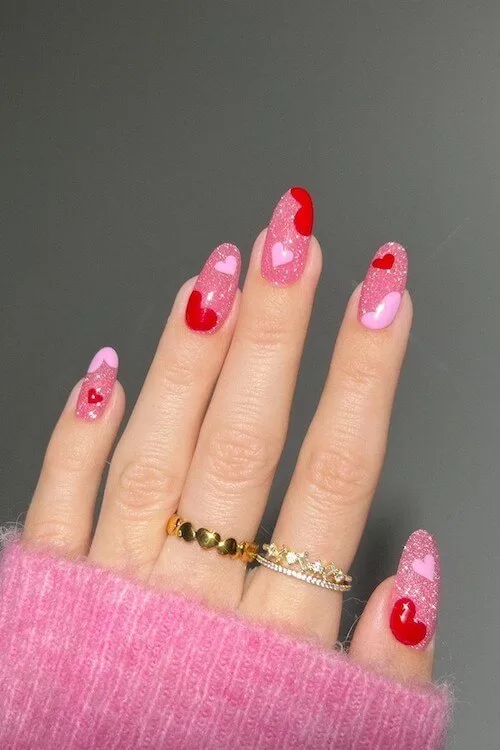 simple Valentines day nails