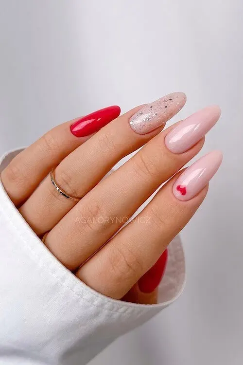 simple Valentines day nails