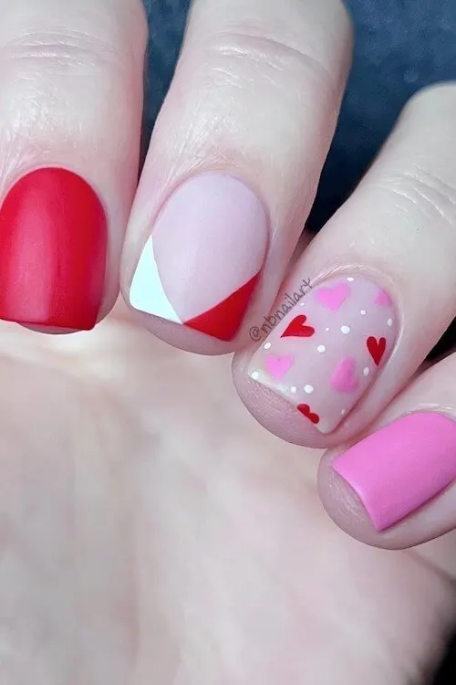 simple Valentines day nails