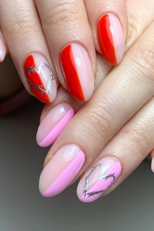 simple Valentines day nails