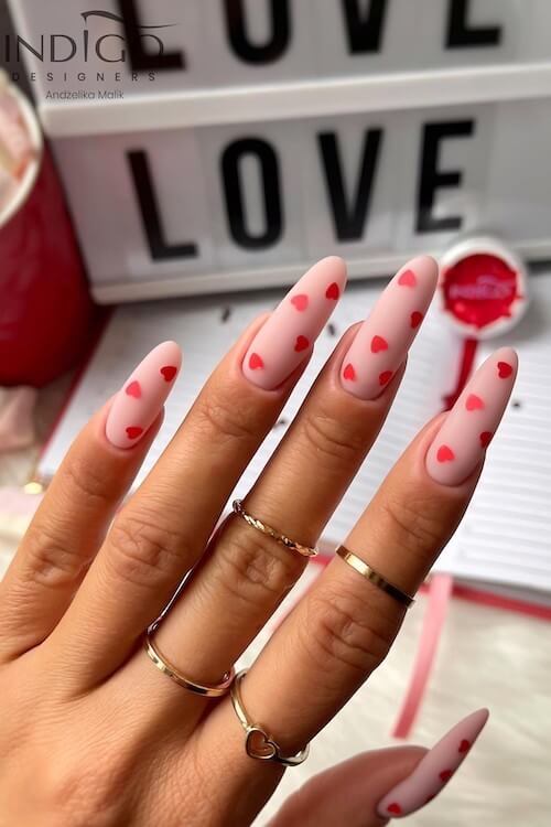 simple Valentines day nails