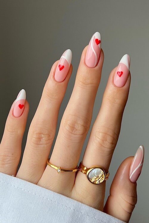 simple Valentines day nails