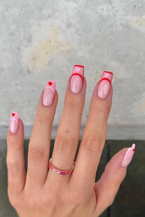 simple Valentines day nails