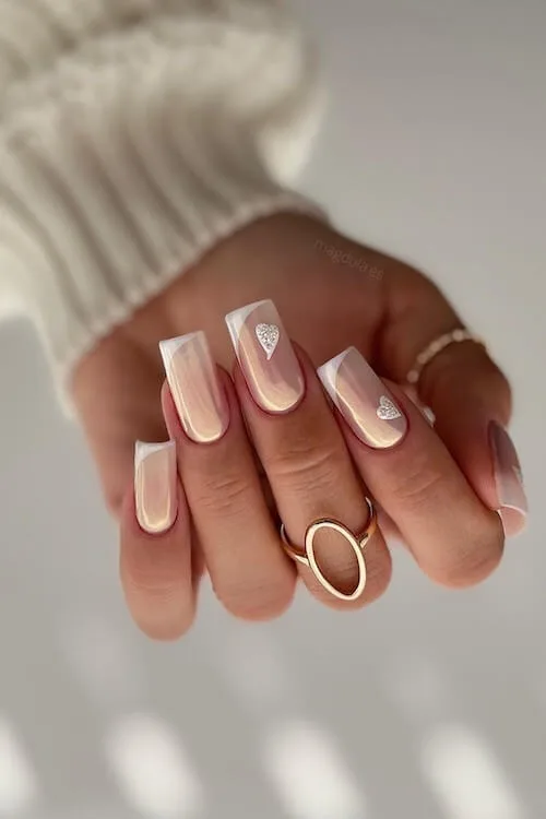 simple Valentines day nails