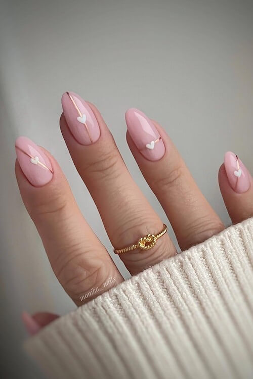 simple Valentines day nails