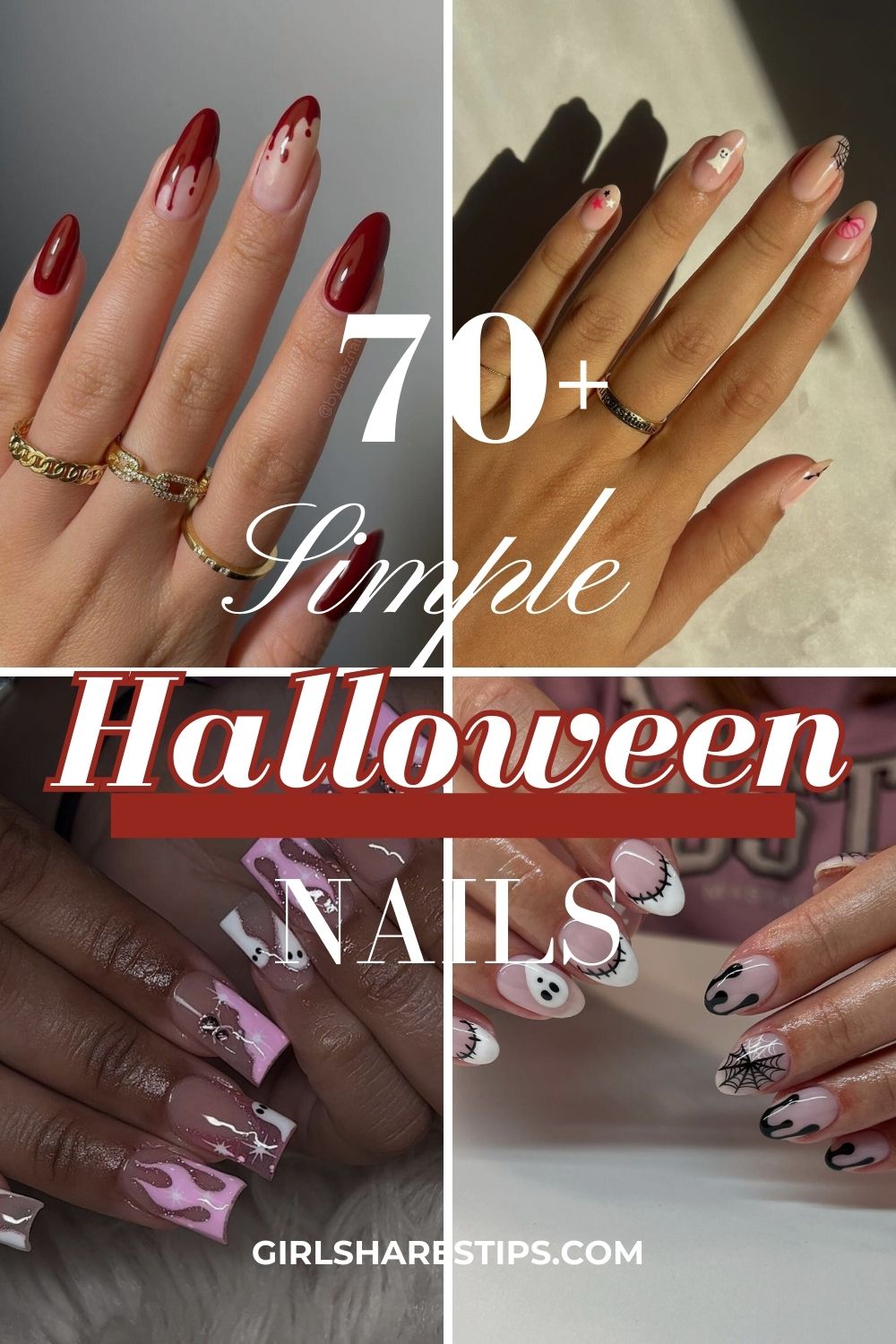 simple easy Halloween nails-collage