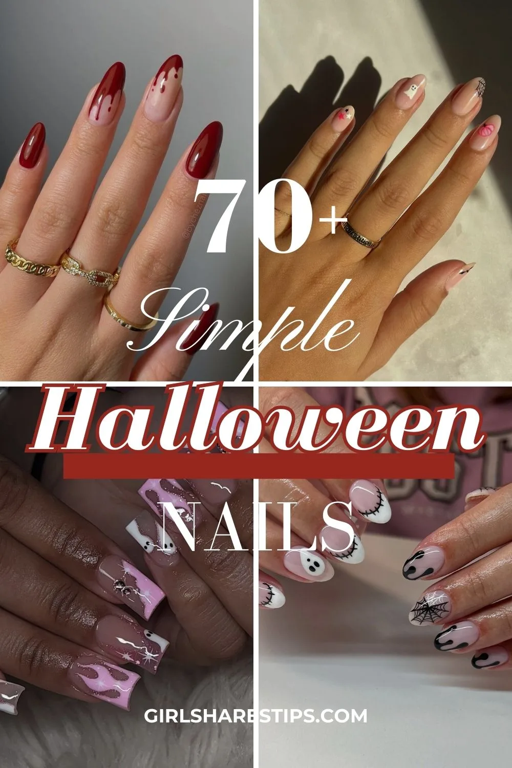 simple easy Halloween nails-collage