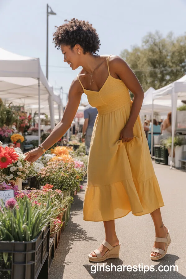 Bright Yellow Sundress for Flower Market Fun
