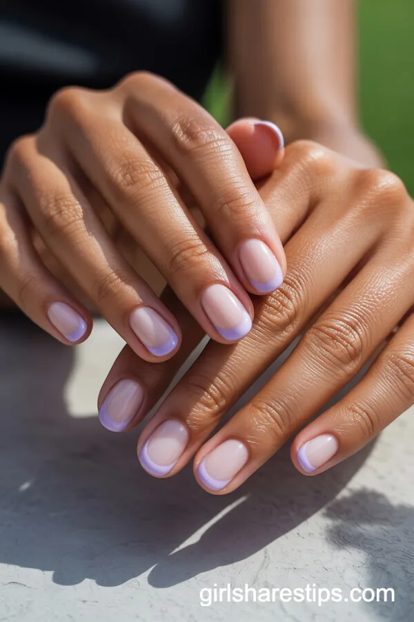 Lavender Swirl French Tips