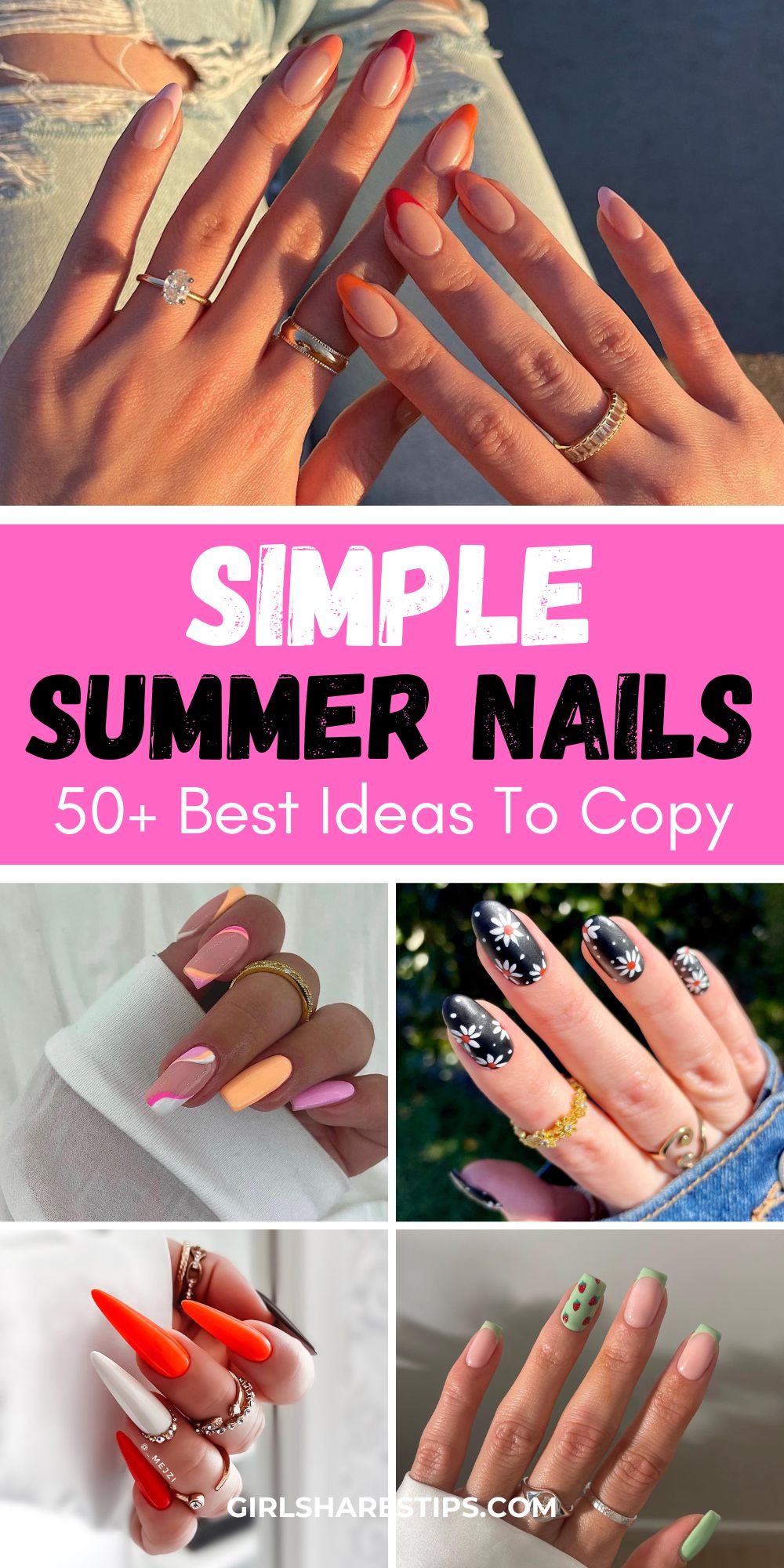 simple summer nails designs collage