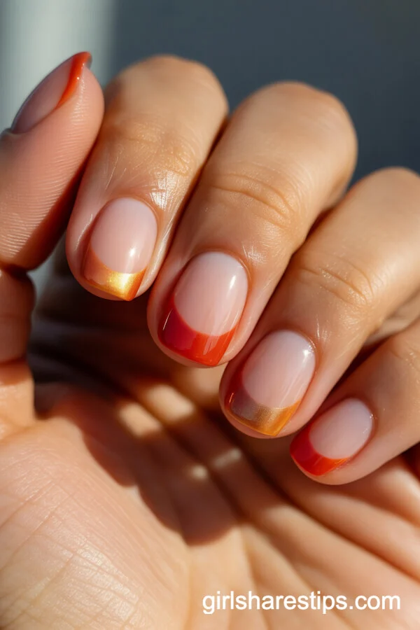 Sunset Gradient Rounded Nails