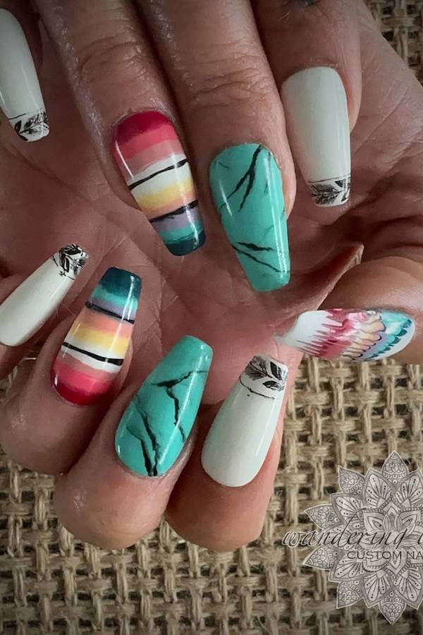 Southwestern Serape Stripe Nail Art