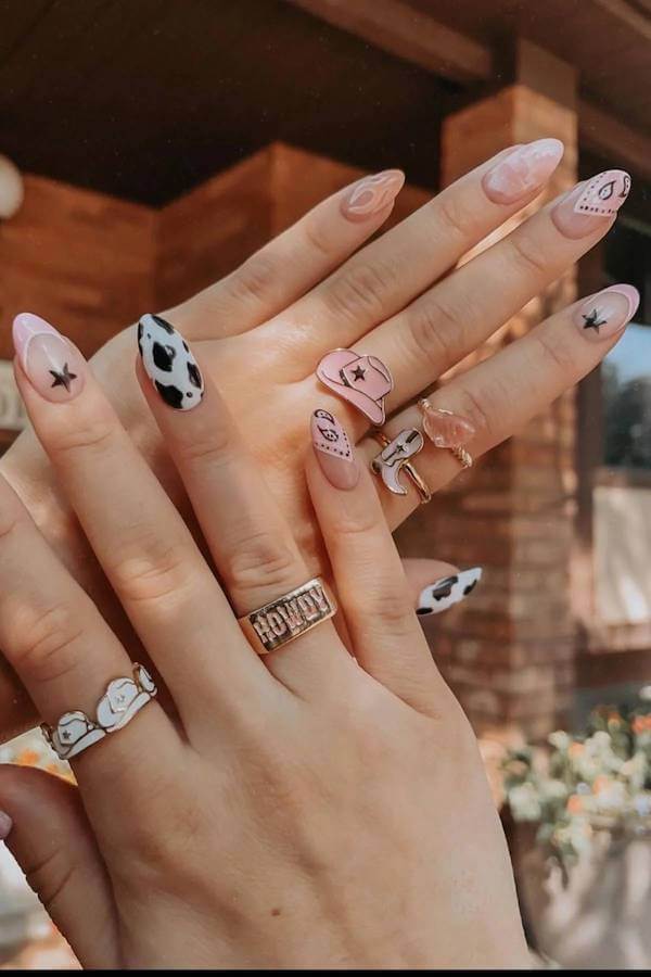 Pink Western Nails