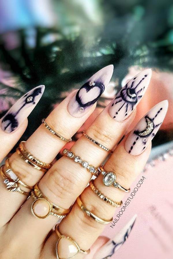 Smoky Spellcraft Witch Nails