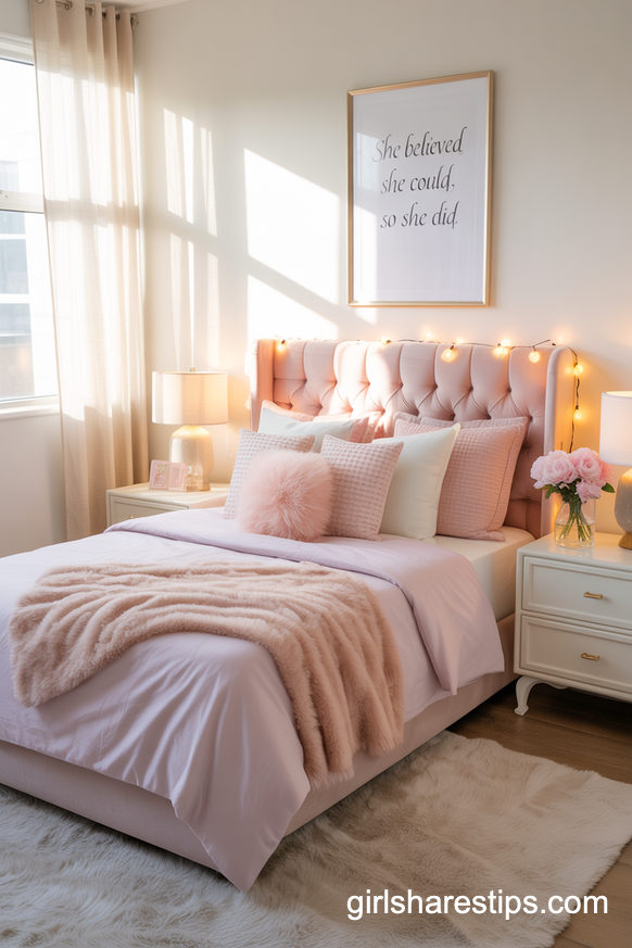 Soft Feminine Pastel Bedroom For Single Moms