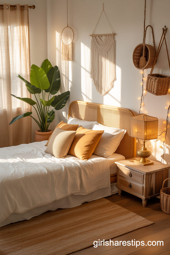 Boho-Chic Single Mom Bedroom With Cozy Textures