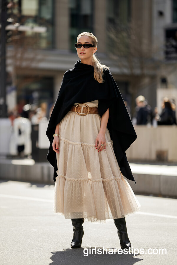 Poncho & Tulle Midi Skirt