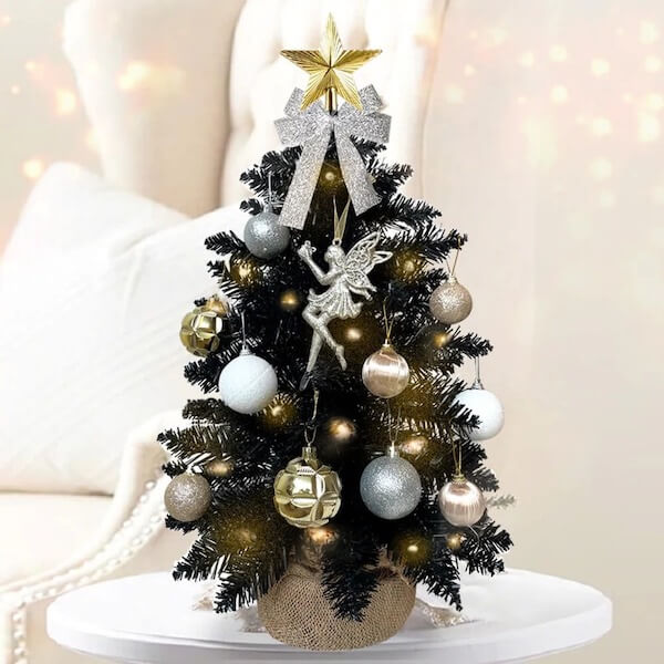 Gold and Silver Glam Tabletop Tree