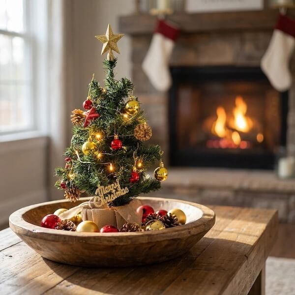 Mini Christmas Tree Centerpiece Bowl