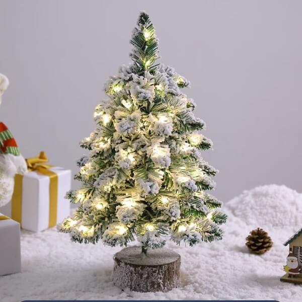 Snow Flocked Tabletop Christmas Tree