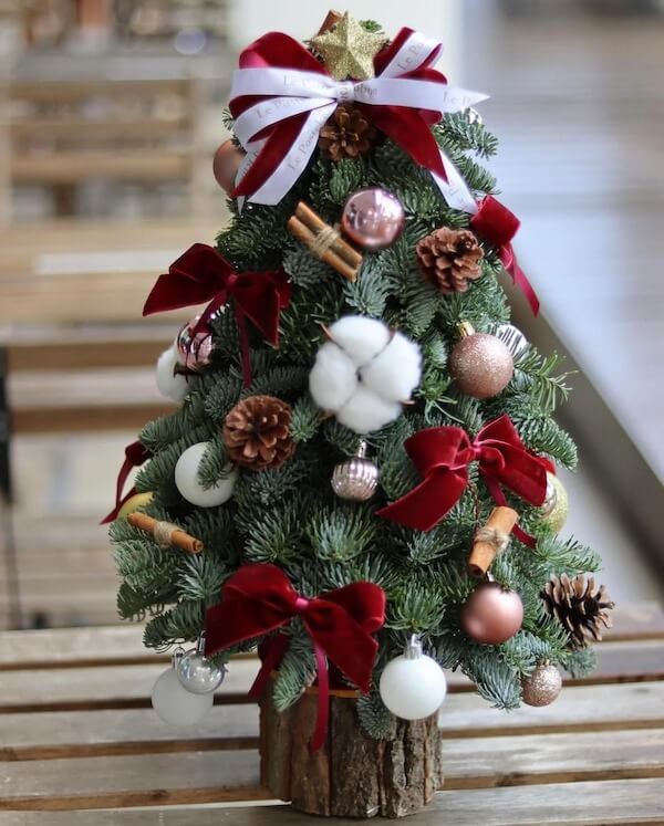 Classic Red and Gold Mini Christmas Tree