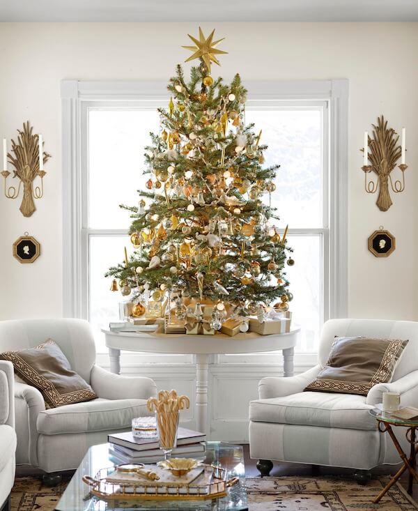 Elegant Gold Tabletop Christmas Tree