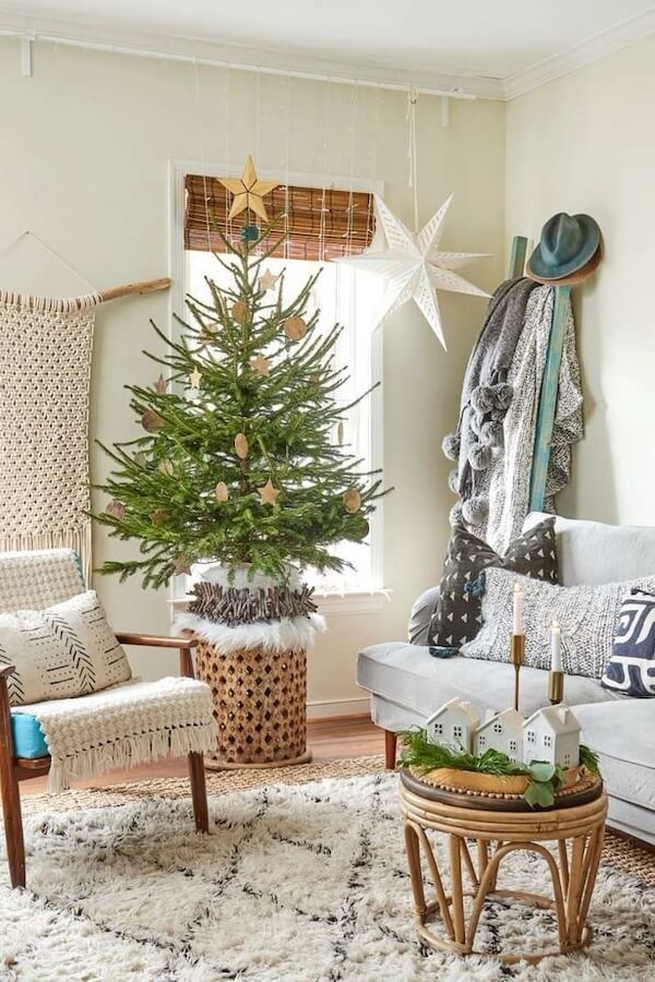 Boho Basket Christmas Tree