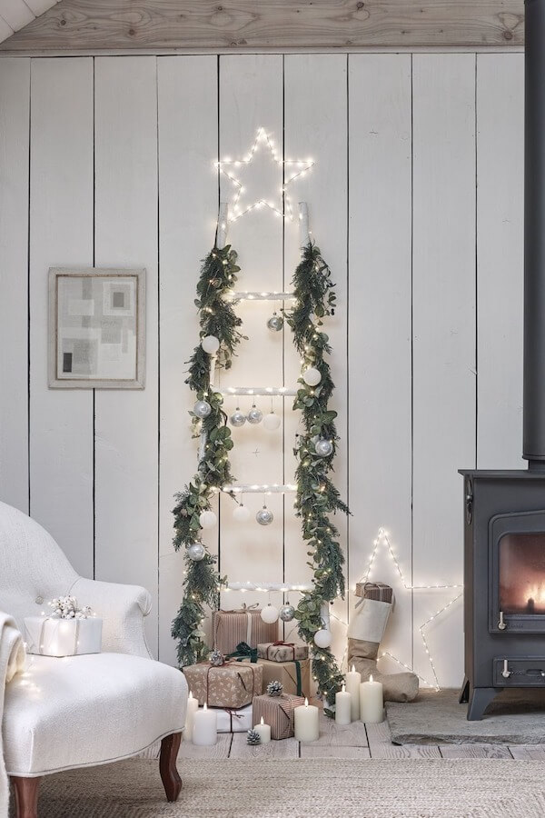 Ladder Christmas Tree with Lights