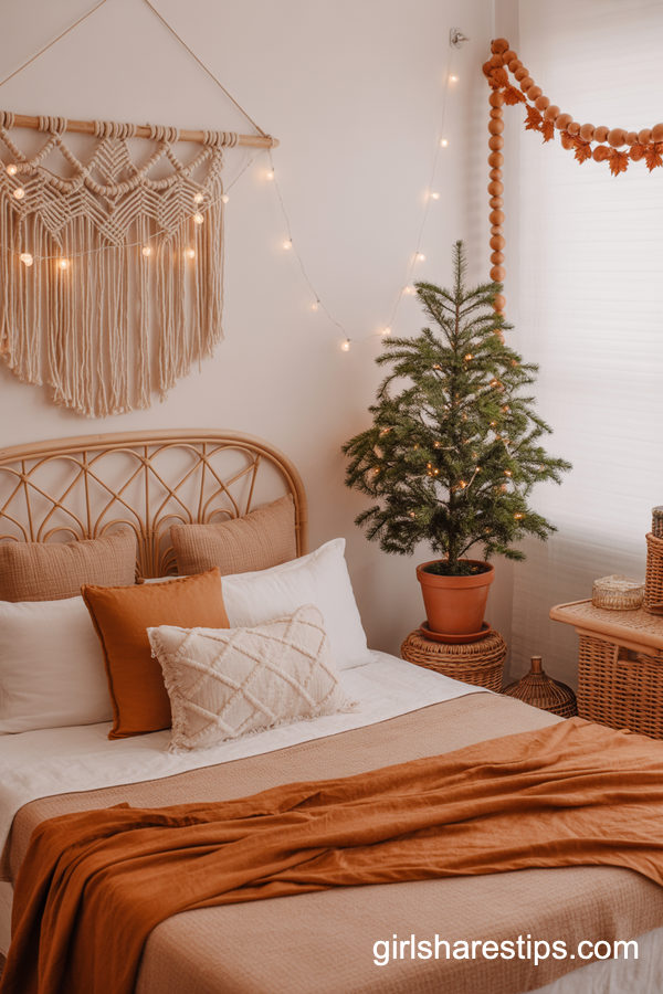 small bedroom Christmas decor