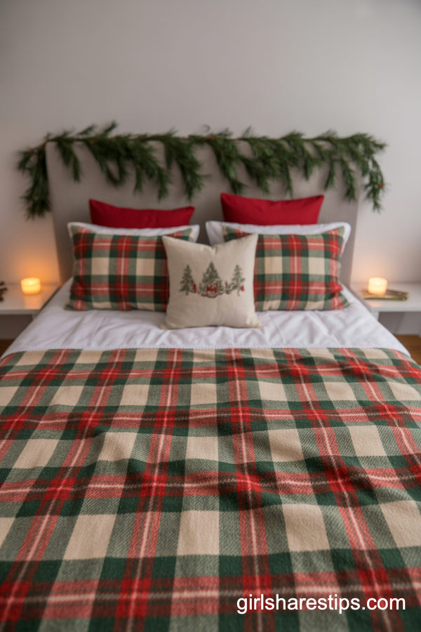 Compact Christmas Bedding Focus For A Tiny Bedroom