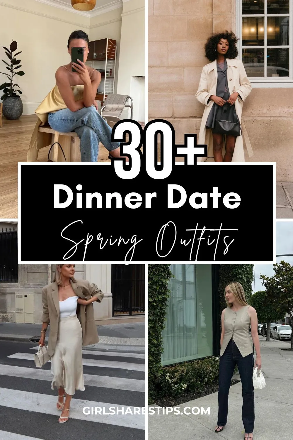 spring dinner date outfit ideas collage