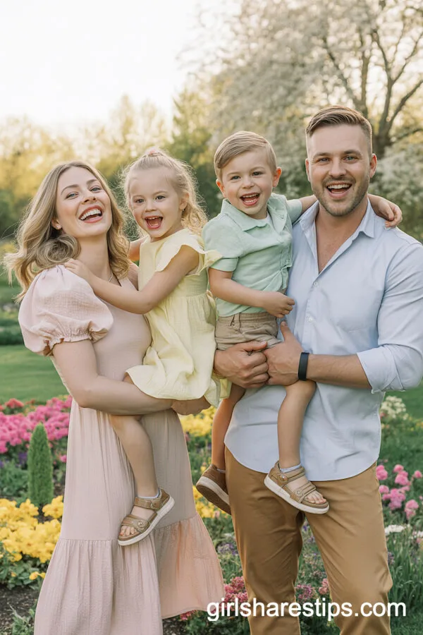 Pastel Spring Outfits for a Family of Four