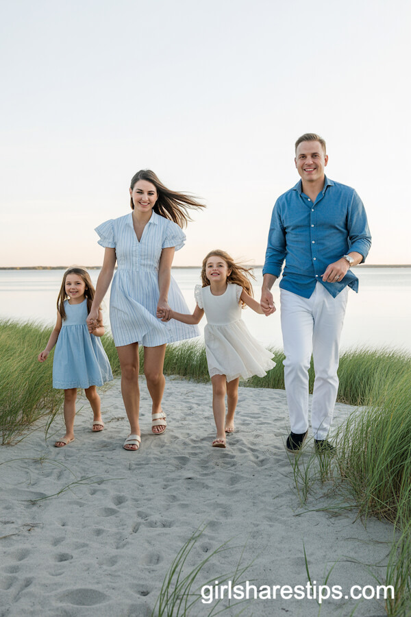 Airy Light Blue and White Outfits for Lakeshore Walks
