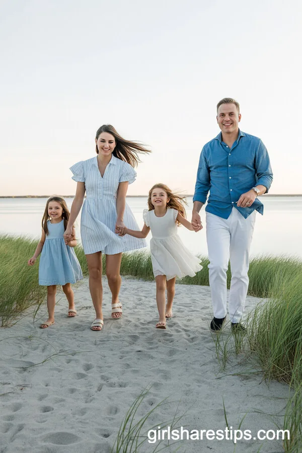 Airy Light Blue and White Outfits for Lakeshore Walks