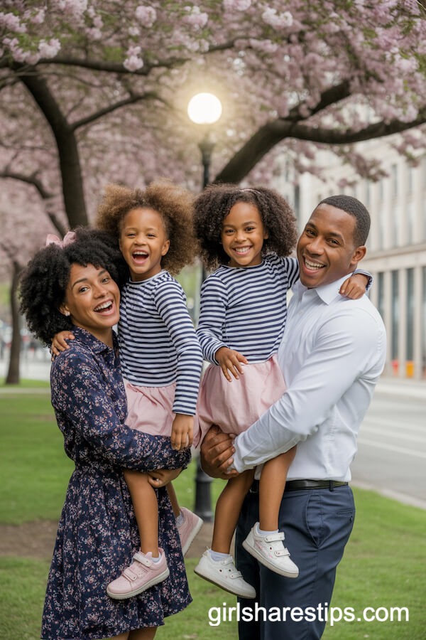 Mixed Navy Floral, Stripes, and Dots for Playful Spring Style
