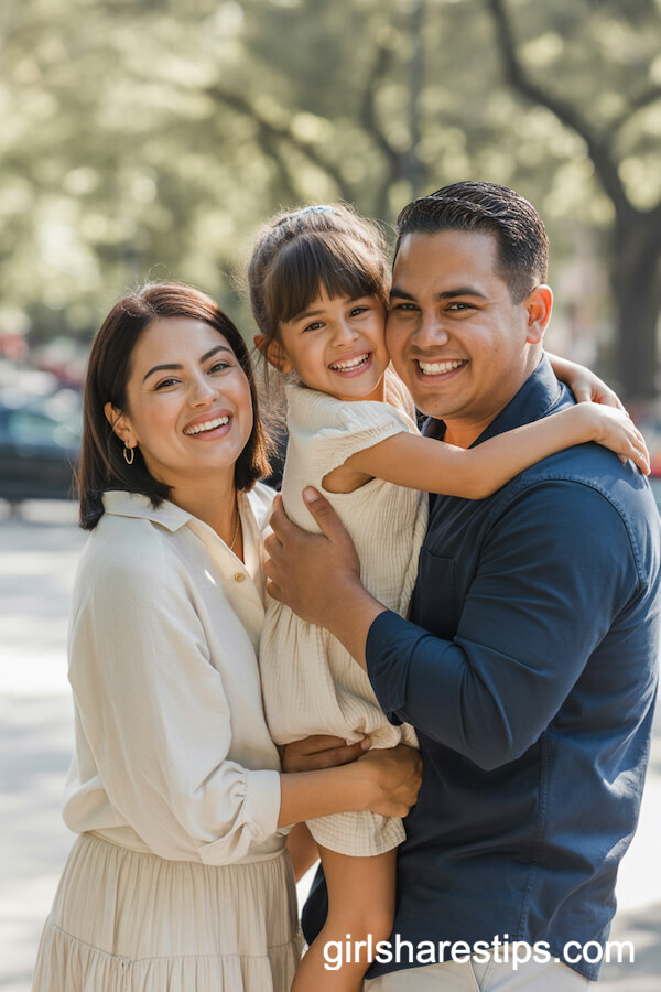 Cream and Navy Blue Outfits for a Joyful Group Hug