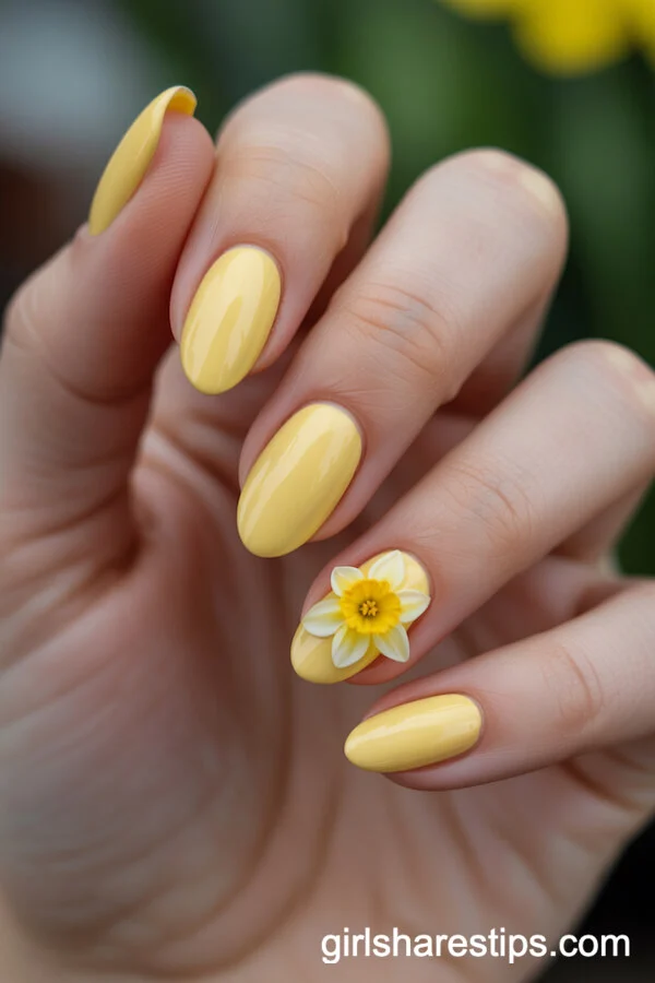 Pastel Rainbow Coffin Nails with White and Pink Florals