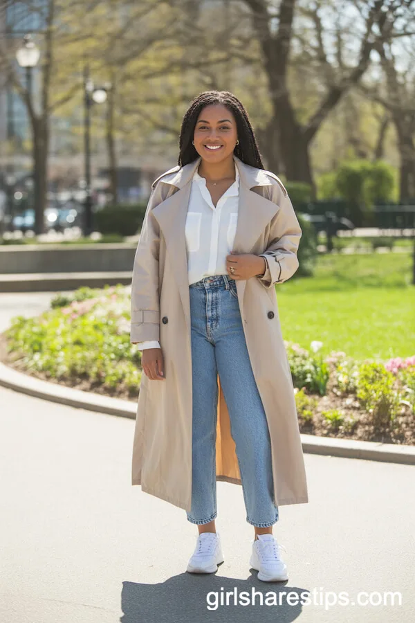 Chic Trench Coat and Jeans Spring Style