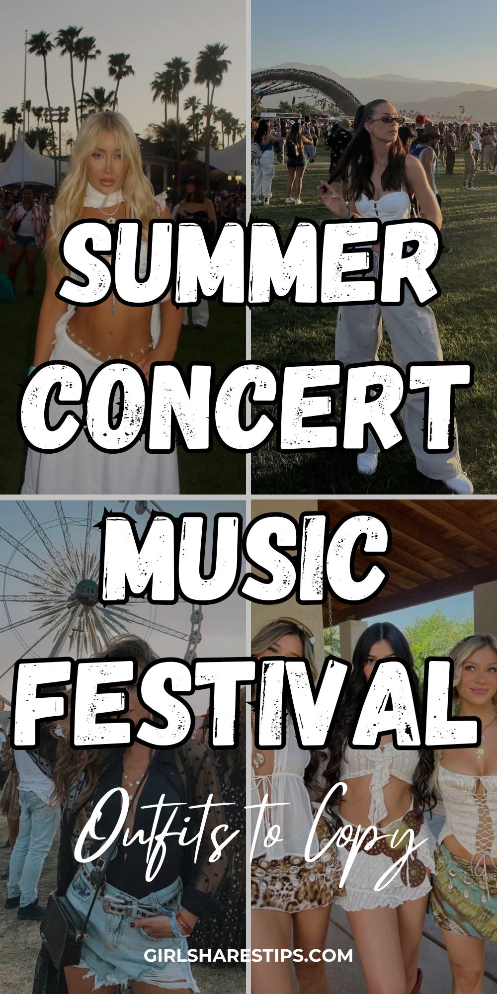 spring summer concert outfit music festival outfit ideas collage