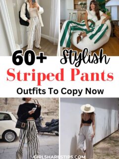 striped pants outfit ideas collage