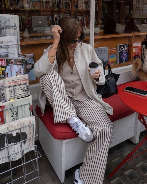 striped pants outfits