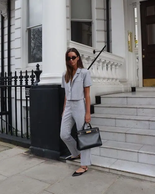 striped pants outfits