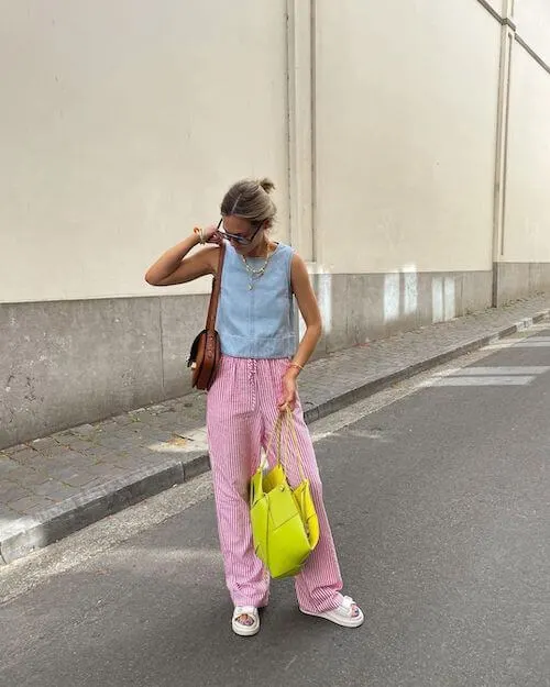 striped pants outfits