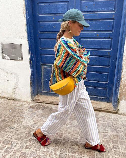 striped pants outfits