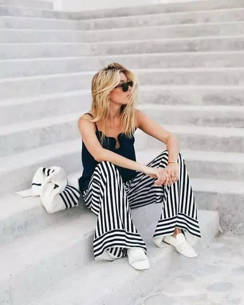 striped pants outfits