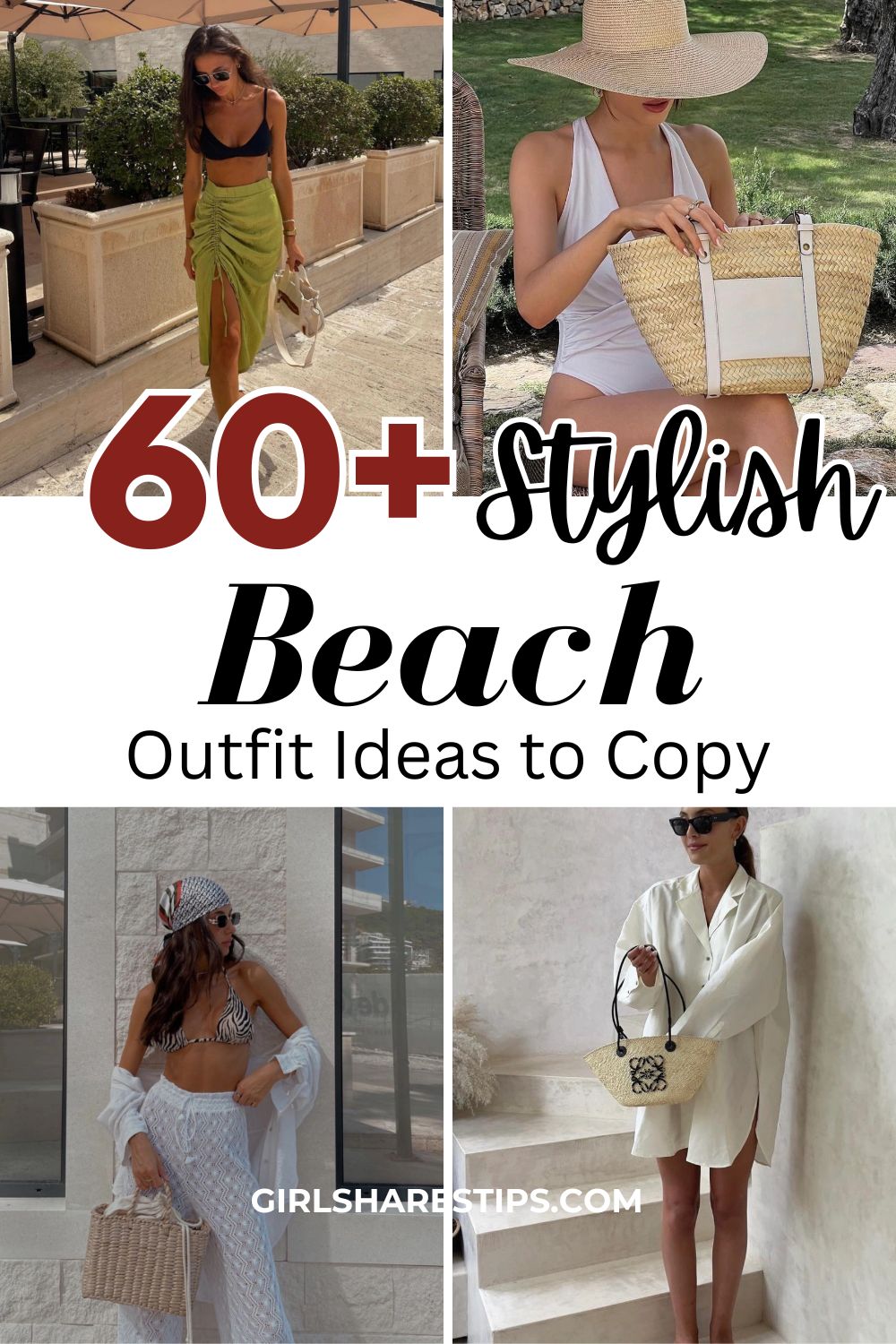 stylish beach outfit ideas collage