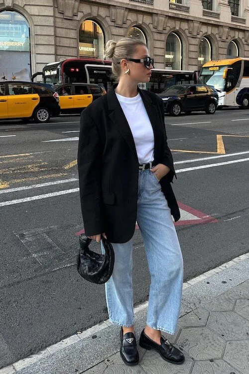 stylish loafers outfit ideas women
