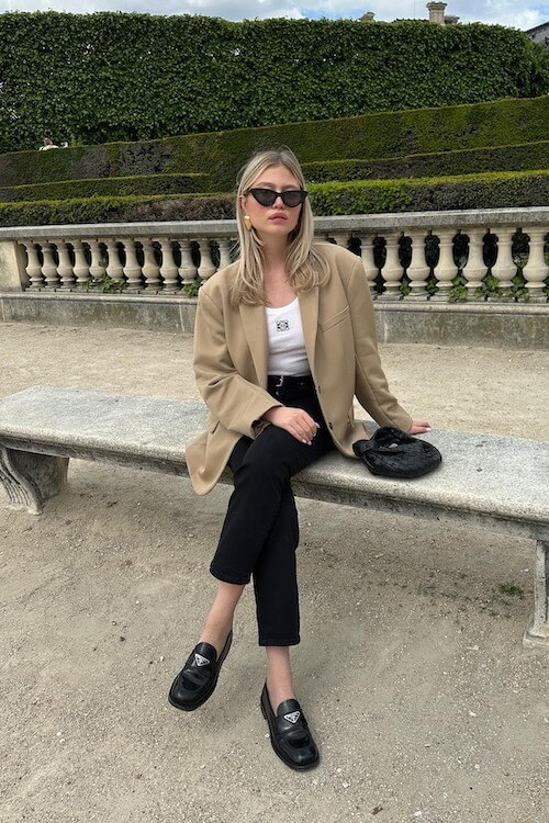 stylish loafers outfit ideas women