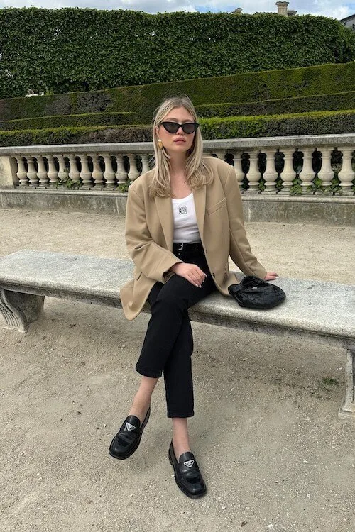 stylish loafers outfit ideas women