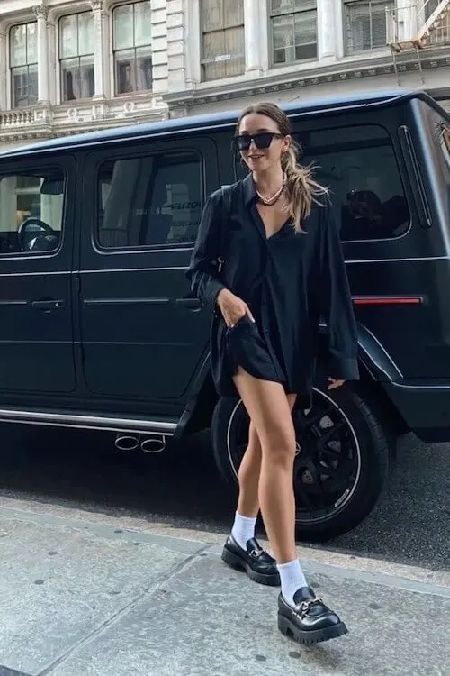 stylish loafers outfit ideas women
